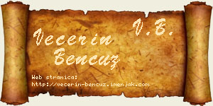 Večerin Bencuz vizit kartica